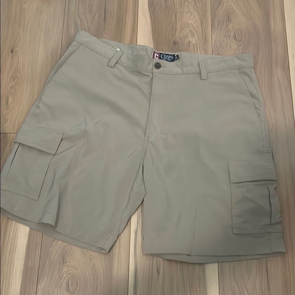 Chaps Tan Cargo Shorts Relaxed Fit Cotton